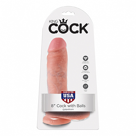 Реалистичный фаллос King Cock 8" Cock with Balls