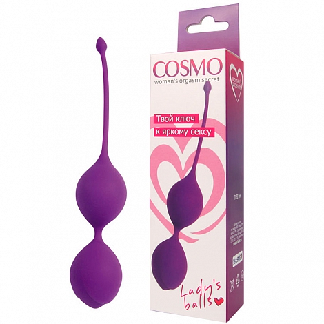 Силиконовые вагинальные шарики Cosmo фиолетовые