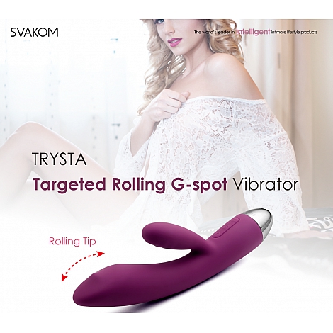 Фиолетовый вибростимулятор с плавающим шариком Trysta от Svakom
