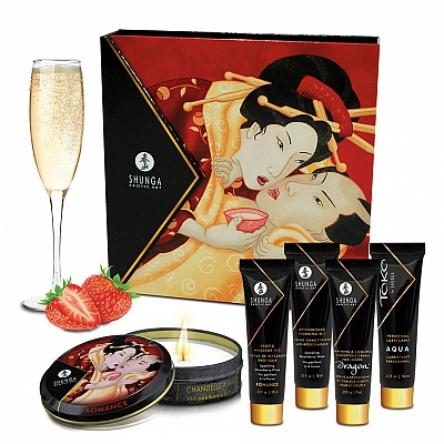 Набор из 5 предметов Shunga Geisha's Secret "Клубника и шампанское"