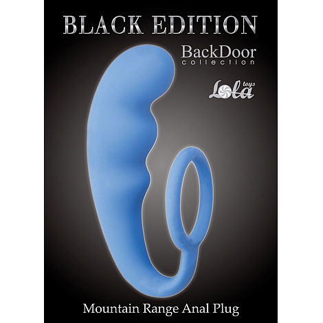 Анальный стимулятор с эрекционным кольцом Mountain Range Anal Plug Blue