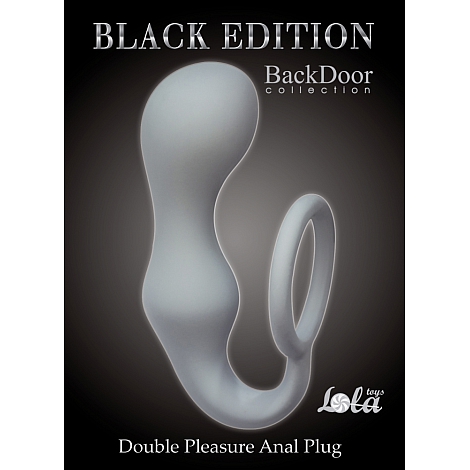 Эрекционное кольцо с анальной пробкой Double Pleasure Anal Plug Grey