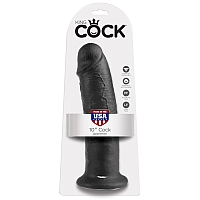 Фаллоимитатор на присоске черный King Cock 10" Cock