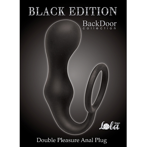Эрекционное кольцо с анальной пробкой Double Pleasure Anal Plug Black