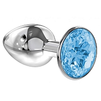 Анальная пробка Diamond Light blue Sparkle Small