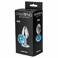 Анальная пробка Diamond Light blue Sparkle Small