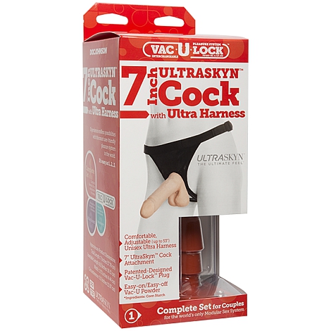 Страпон Vac-U-Lock Set 7" Ultraskyn Ultra Harness
