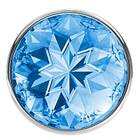 Анальная пробка Diamond Light blue Sparkle Large