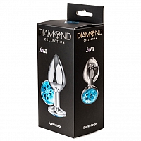 Анальная пробка Diamond Light blue Sparkle Large