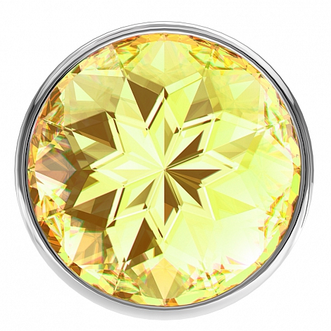 Анальная пробка Diamond Yellow Sparkle Large