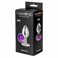 Анальная пробка Diamond Purple Sparkle Small