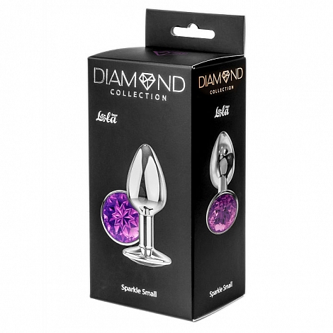 Анальная пробка Diamond Purple Sparkle Small
