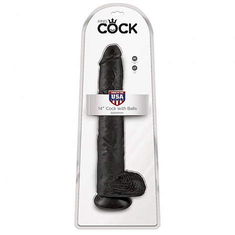 Большой фаллоимитатор на присоске King Cock 14" Cock with Balls