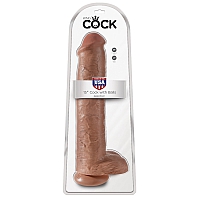 Большой фаллоимитатор King Cock 15" Cock with Balls Brown