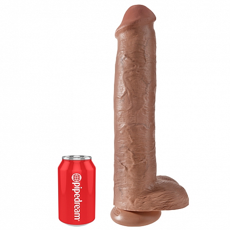 Большой фаллоимитатор King Cock 15" Cock with Balls Brown