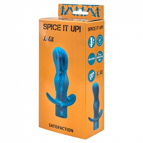 Анальная пробка с вибрацией Spice it up Satisfaction Aquamarine