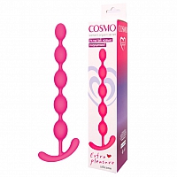 Анальная силиконовая цепочка Cosmo розовая, 22 см