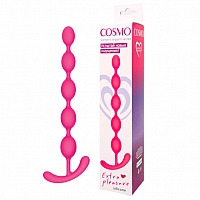 Анальная силиконовая цепочка Cosmo розовая, 22 см