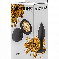 Анальная пробка Emotions Cutie Small Black golden crystall