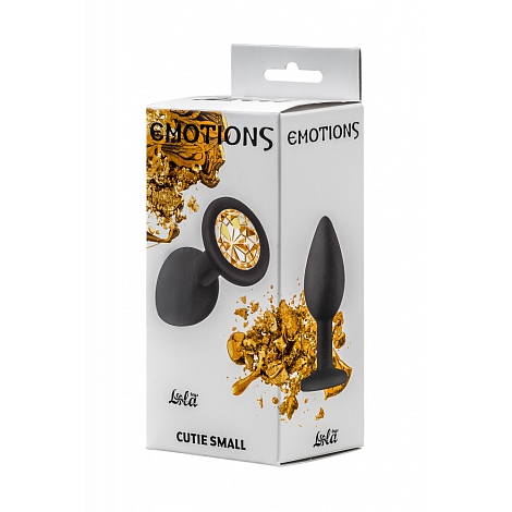 Анальная пробка Emotions Cutie Small Black golden crystall