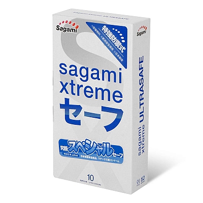 Презервативы Sagami Xtreme Ultrasafe 0.09 с двойным количеством смазки, 10 шт