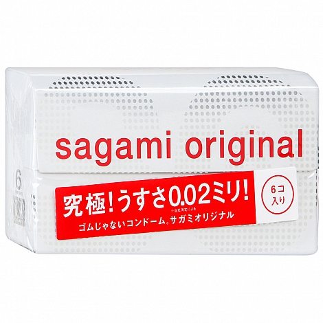 Полиуретановые ультратонкие презервативы Sagami Original 0,02, 6 шт
