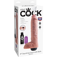 Фаллоимитатор с эффектом семяизвержения King Cock 11" Squirting Cock Balls