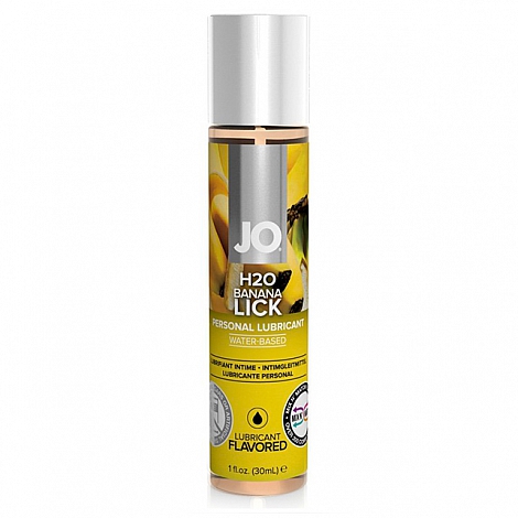 Лубрикант со вкусом банана JO Flavored H2O Banana Lick, 30 мл