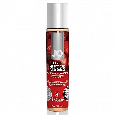 Лубрикант со вкусом клубники JO Flavored H2O Strawberry Kiss, 30 мл