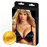 Украшение для груди золотое Sexy Rhinestone Open Bra