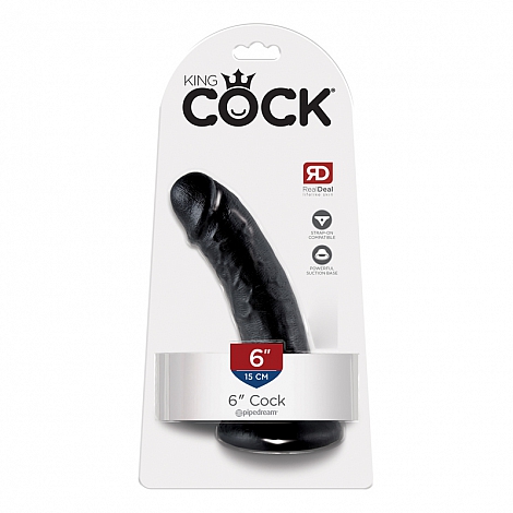 Реалистичный фаллос черный King Cock 6" Cock Black