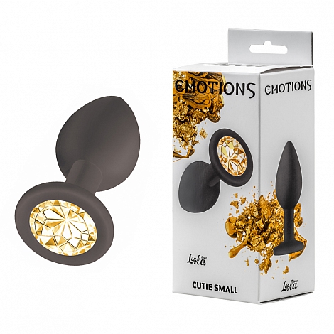 Анальная пробка Emotions Cutie Small Black golden crystall