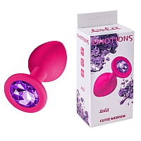 Анальная пробка Emotions Cutie Medium Pink dark purple