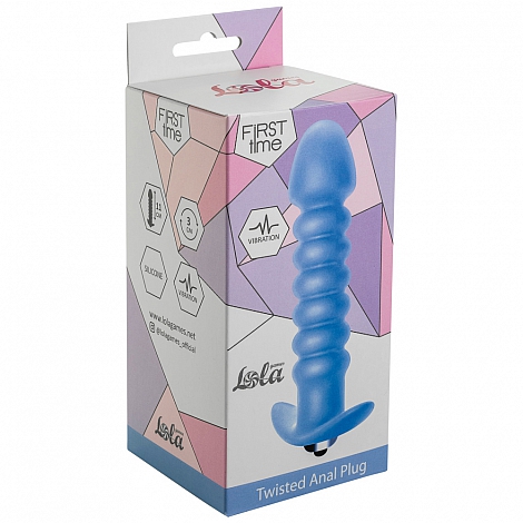 Анальная пробка с вибрацией Twisted Anal Plug Blue