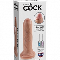 Фаллоимитатор на присоске необрезанный King Cock 6 Uncut Cock