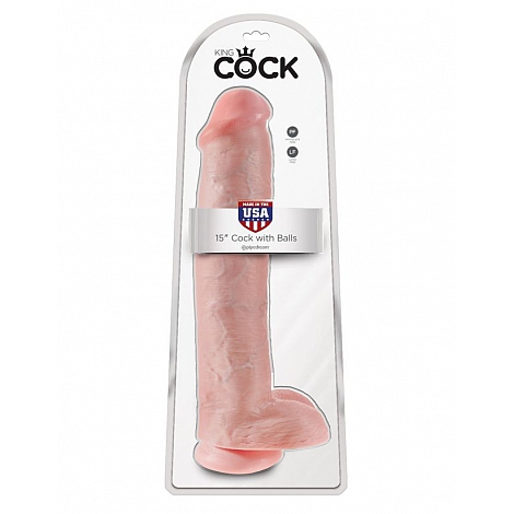 Большой фаллоимитатор King Cock 15" Cock with Balls Flesh