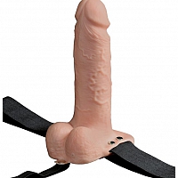 Перезаряжаемый полый вибрострапон 7 Hollow Rechargeable Strap-on with Balls