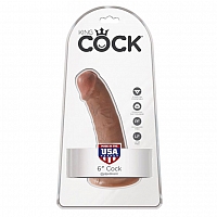 Фаллоимитатор на присоске загорелый King Cock 6" Cock Tan