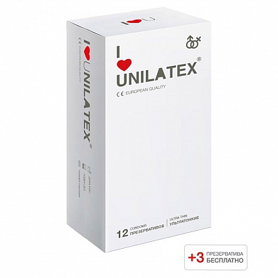 Презервативы Unilatex Ultrathin, 12+3 шт