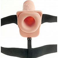 Перезаряжаемый универсальный полый вибрострапон Fetish Fantasy 11 Hollow Rechargeable Strap-On with Balls