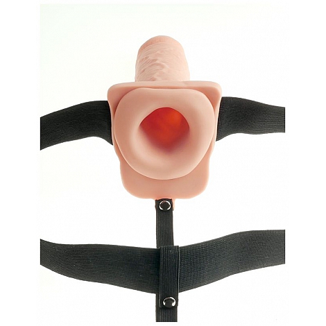 Перезаряжаемый универсальный полый вибрострапон Fetish Fantasy 11 Hollow Rechargeable Strap-On with Balls