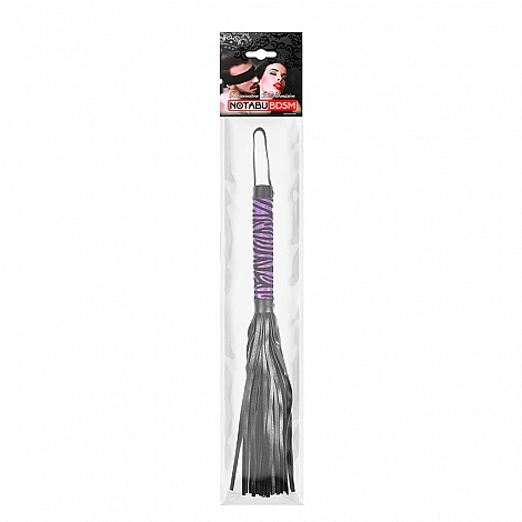 Плеть черная с ярко-фиолетовой ручкой Notaby, 39 см